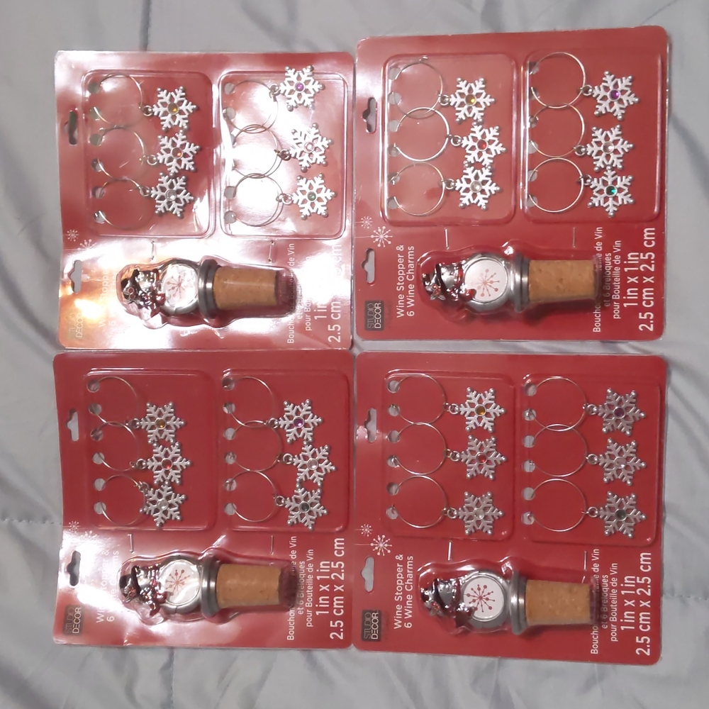 Wine Stopper and charms - 4 sets